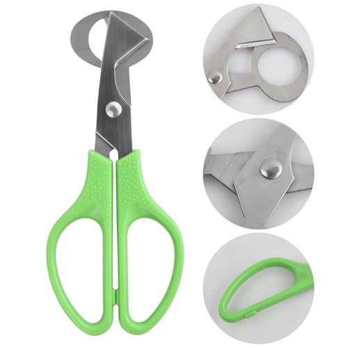 volumoon 2 Stück Wachteleierschere Edelstahl, Eierschalenöffner, Wachtel-Ei-Öffner, Eierteiler, Taubeneierschere, Wachteleierknacker, Eieröffner für Wachteln, Küchenhelfer, Grün, Schwarz