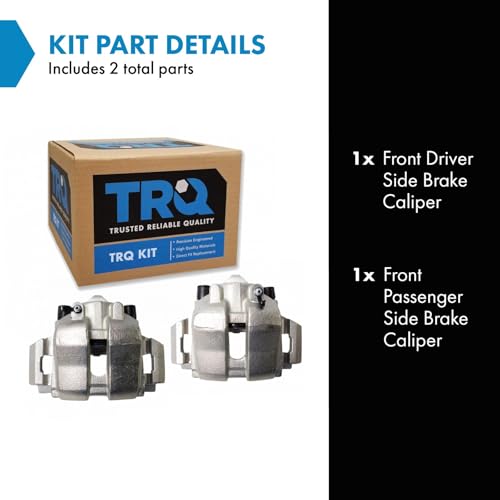 Image of TRQ Front Brake Caliper Set Zinc Coated Brackets Compatible with 2005-2010 Ford Escape 2005-2009 Mercury Mariner