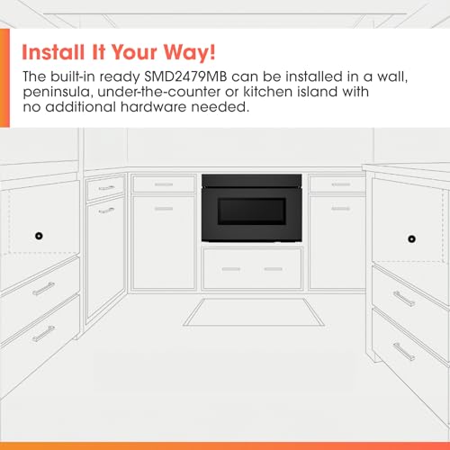 SHARP SMD2479MB Smart Microwave Drawer Oven with Easy Wave Open, 24-inch, 1.2 Cubic Feet, 950 Watt, Concealed Glass Touch Control Panel, Compatible with Alexa Certified, Black by Sharp - Image 6