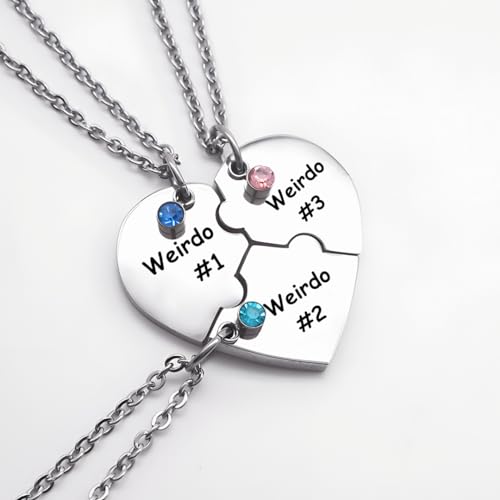 Friendship Necklace Matching Weirdo Heart Pendant Best Friend Necklace for Girls Women BFF Necklace Jewelry Gifts4
