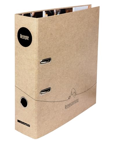 Leckerschmecker - Ordner Motiv Rezeptordner DIN A4 ca. 8 cm breit Rezept Rezeptbuch Küche Kraftpapier-Optik neutral beige