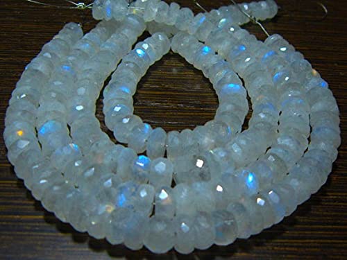 Pierre de lune arc-en-ciel facettée en rondelles 7.5-8mm, demi-fil AA pour création bijoux