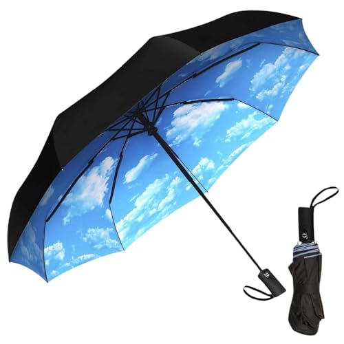 FIGMENT Windproof Travel Umbrella, Automatic Open Close, Big Size for Men, Women, Kids, UV Protection, Stylish Folding Umbrella, Compact 3 Fold Design, Rain and Sun Umbrella, Lightweight