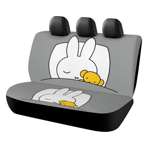 車シートカバー ミッフィー カーシートカバー 後部座席カバー 軽/普通車/SUV リフィット 汎用 伸縮性が良い 取り付け簡単 丸洗いOK カー用品 後席用 装飾 保護 贈り物 四季通用