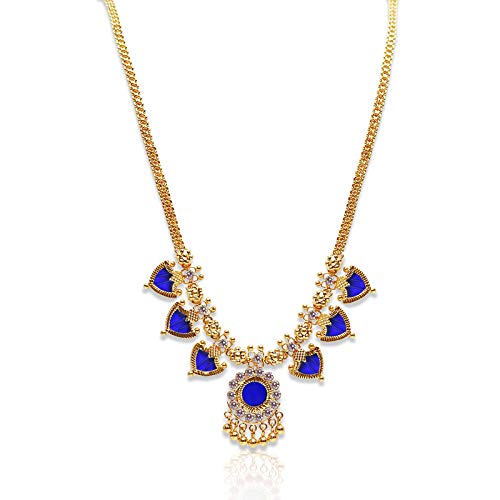 Blue Brass Palakka Necklace 