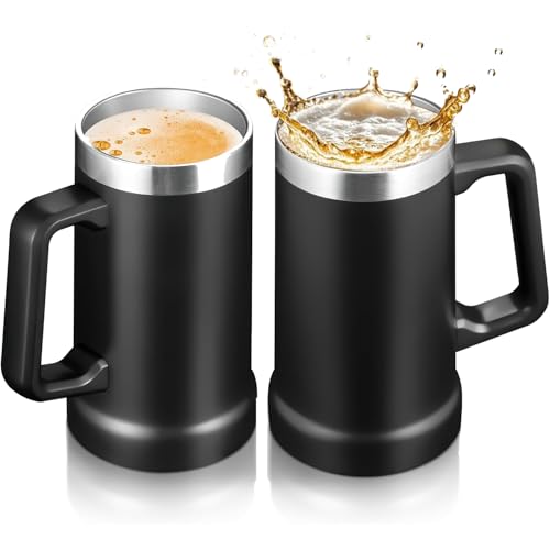 El Mejor Listado de Tarro los preferidos por los clientes. 41 2 Piezas Tarro Cervecero de Acero Inoxidable, 710 ml Vasos para Cerveza de Material 304, Hasta 12 Horas Frío y 6 Horas Caliente, Adecuado para Cervezas, Café, Cócteles, Zumos...