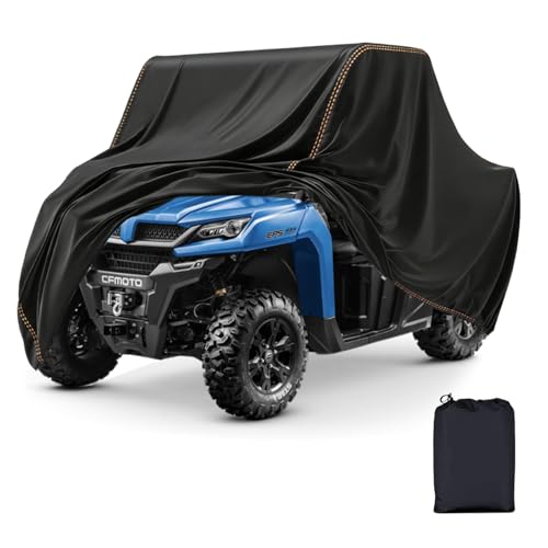 QYMOTO CFMOTO UTV Cover 2-3 Seater,4 Wind-Proof Straps,Withstands Wind Speeds of 20 Mph for CFMOTO Uforce 1000,600,800,Zforce 500 800 950,Segway UTV Water-Proof Outdoor Storage Full Protection
