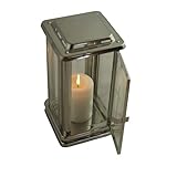 Designgrab Royal - Lampada funebre in acciaio inox con croce incisa sull’anta