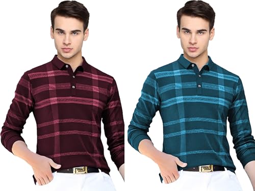 Image of Noble Monk Men's Polo Neck Full Sleeves T-Shirt | Causal Tshirt for Men
