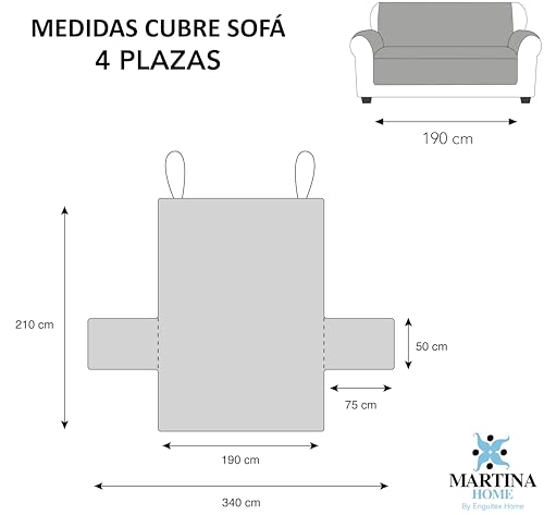 Cubre sofá acolchado de 4 plazas Martina Home Diamond berenjena 4