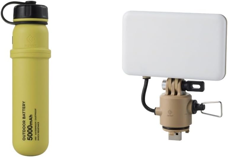 ELECOM NESTOUT Portable Charger and LED Flash Light, 5000mAh Outdoor Battery Power Bank, 32W USB-C Fast Charging PD, Battery and Light for Camping, 1000 Lumen LED Bright Light Flash-1