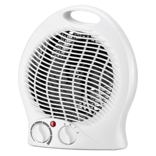 Calefactor Eléctrico 1000/2000 W con Termostato Regulable y 3 Modos, Blanco