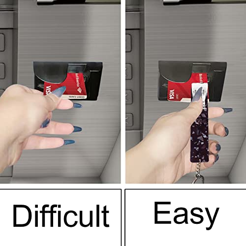 Image of 3PCS Credit Card Puller, Cute Debit Bank Card Grabber for Long Nails ATM Keychain Women with Plastic Clip