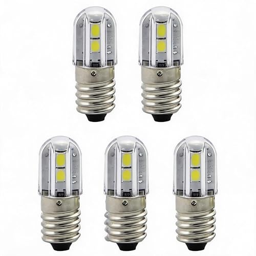 5 �p�b�N DC 6V 12V 24V 48V 60V E10 LED �d�� 4x3030 SMD �����d�������p�g�[�`��Ɠ��v�탉���v���ƒg����(Warm-White,LED-T-48V)
