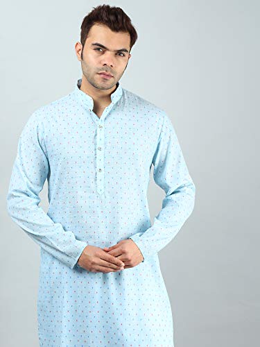 Image of Uri and MacKenzie Mens Cotton Woven Casual Kurta Pajama set
