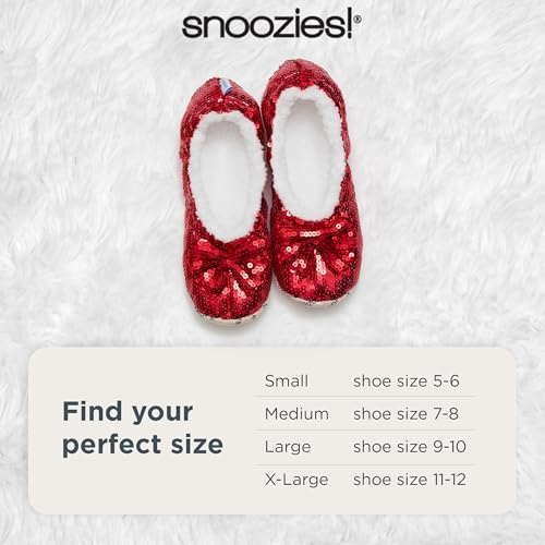 image for Snoozies Ballerina Bling Metallic Shine Slippers | Sequin House Shoes 