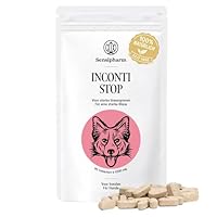 Sensipharm Inconti Stop Hund – bei Inkontinenz & Blasenschwäche Weibchen & Rüde – pflanzliche Unterstützung der Harnwege bei Tröpfeln, Harnverlust & nachlassender Blasenkontrolle – 90 Tabletten