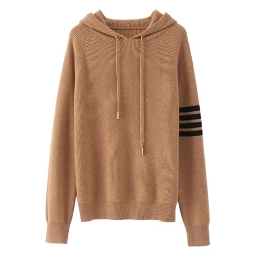 Image of Women's Long Sleeve Hoodie Cashmere and Wool Blend Pullover Tops Sweater