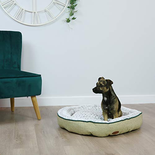 CHARLES BENTLEY Small Linen Soft Pet Bed Taupe