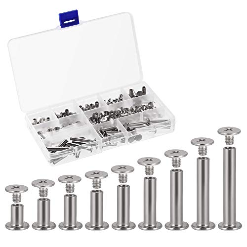 Vis de reliure album M4 x 5 mm argentées pour reliure livre et scrapbooking x90