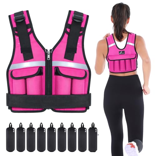 Image of Sportneer Adjustable Weighted Vest Weights: 2-18 lbs /2-42 lbs Washable Weight Vest for Walking 16 In 1 Fast Adjust Rucking Vest for Women and Men Home Gym Running Jogging Strength Training Vests