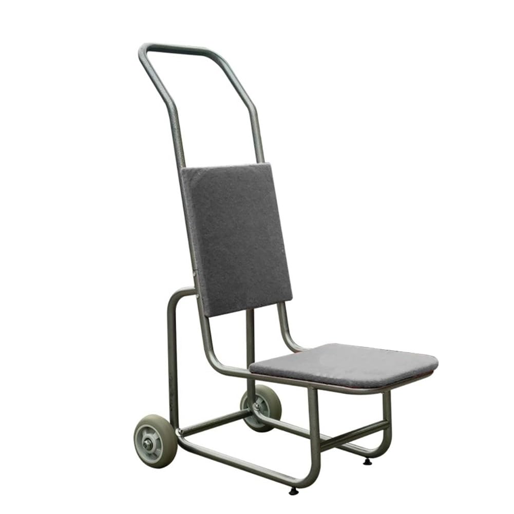 JKJZSALJ Banquet Chair Trolley, Stack Chair Cart For Large Events, Carpeted Hotel Chair Transport Trolley Holds 15 Chairs, Tool For Wedding, Kitchen, Banquet, Party,Grey,38x67x115 cm