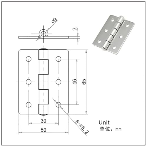 Charnière en acier inoxydable de machine électrique à angle plat unitaire - 3