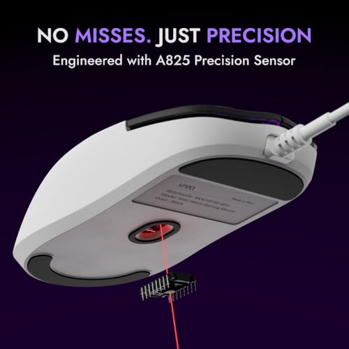 Image of Kreo Harpy Gaming Mouse Wired (White), 55g Ultra-Lightweight Mouse, Customizable RGB Mouse for Laptop Gaming, Mouse for Pc, 1000Hz Polling Rate, 12800 DPI