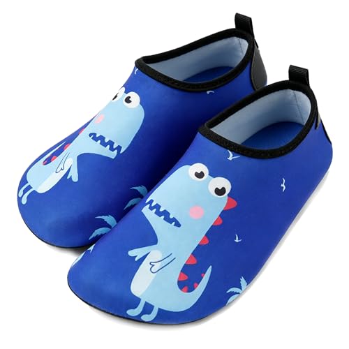 Kids Swim Water Shoes Barefoot Sports Shoe Quick Dry Non-Slip Water Skin Sneakers for Beach Surf Aqua Pool Boy Girl (dinosaur Little Kid 30 Numeric Range EU Footwear Size System 31 Medium)