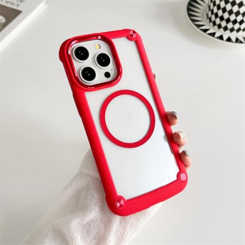 Coque protection hybride iPhone 16 Plus rouge au quotidien pour chargeur sans fil