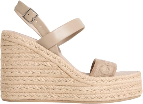 Calvin Klein Femme Wedge Espad 70 Webbing LTH Hw0hw02901 Espadrilles compensées, Grey (Nomad), 37 EU