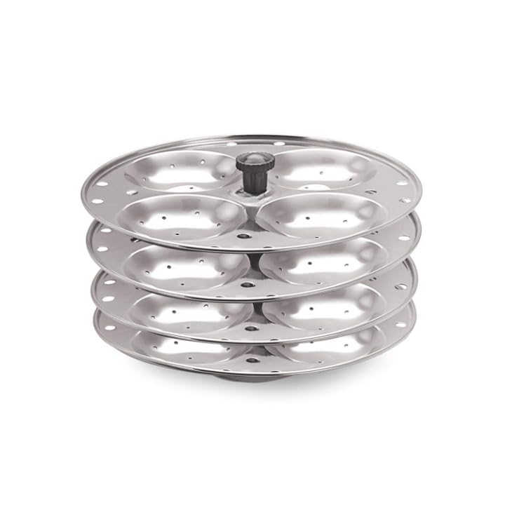 Diamond Steel Stainless Steel Idli Stand for 5 Litre Cooker| Idli Maker Makes Medium Size Idlis at Once| Fluffy Idli maker plate only (Silver, 4 Plate) (B0DG2W9YXQ) Amazon Price History, Amazon Price Tracker