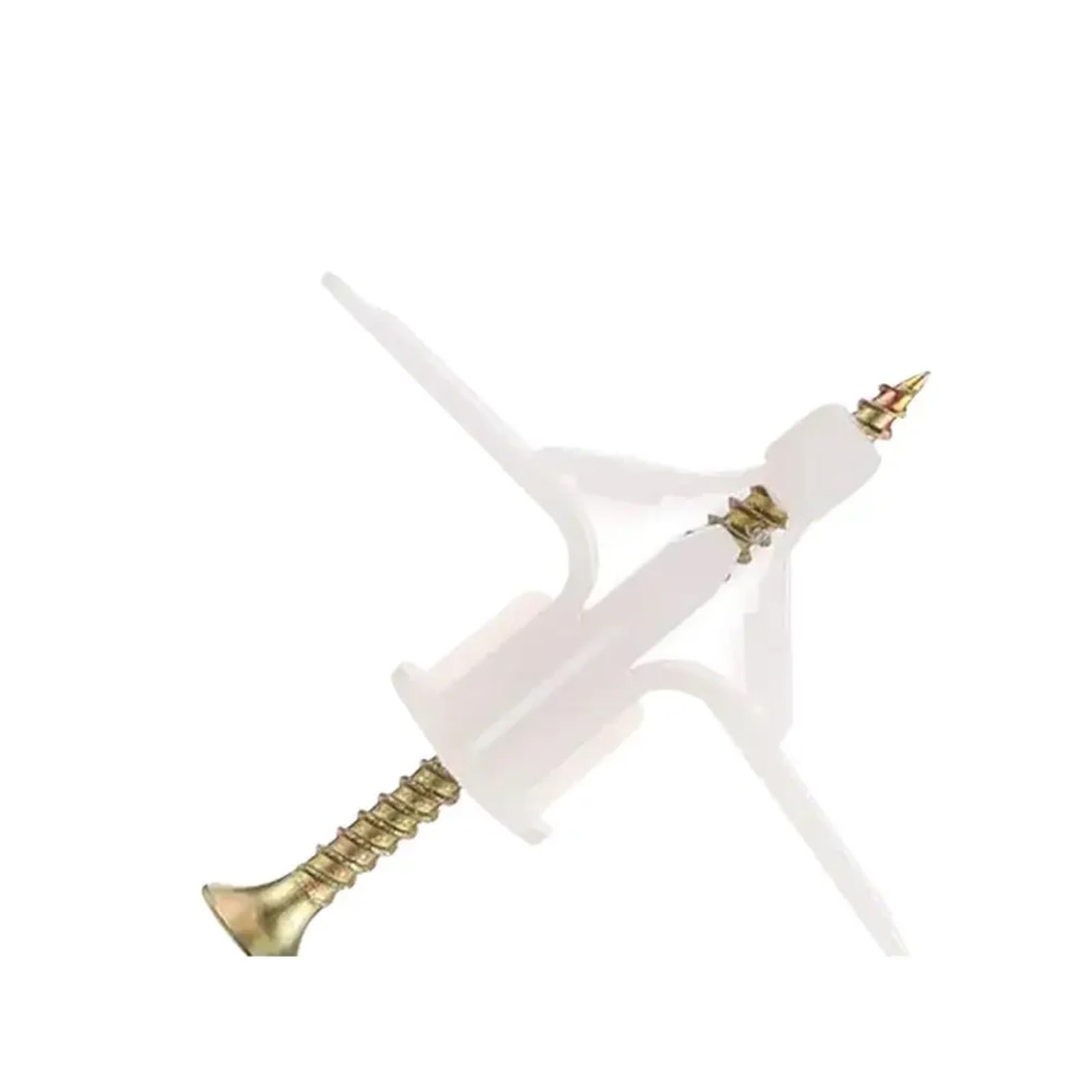 AYUWQZX Self Drilling Drywall Anchors with Screws Kit, Self Drilling Drywall Anchors Aircraft Shape Plastic Gypsum Board Multicolor 200 Sets(White)