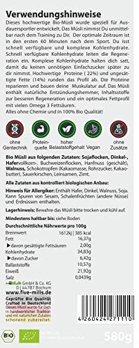 Five Mills Bio Triathlon Müsli 'Nach-dem-Training' 1 x 580g. Der perfekte Energielieferant nach Deinem Ausdauertraining oder Wettkampf