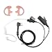 MaximalPower 2-Wire Headset with Clear Coil Tube, Earbud, PTT Mic Plus Left/Right Medium Earmolds