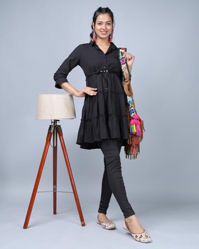 Image of Noble Monk Women's Slim Fit Full Sleeve Dress | One Piece Dress for Women