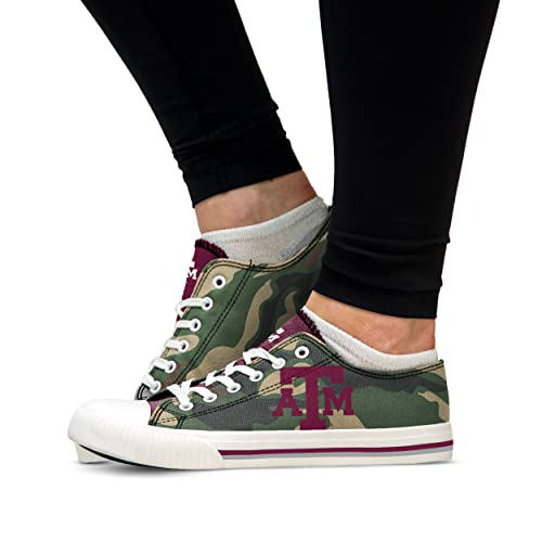 Foco Texas A&M Aggies Ncaa Womens Camo Low Top Canvas Shoes - 8 #TOP2