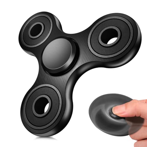 KYLOS Fidget Spinner Giocattolo Sensoriale A Mano Fidget, Regali Di Festa Per Bambini Adulti Per Alleviare Lo Stress Da Ansia Compleanno (Nero)