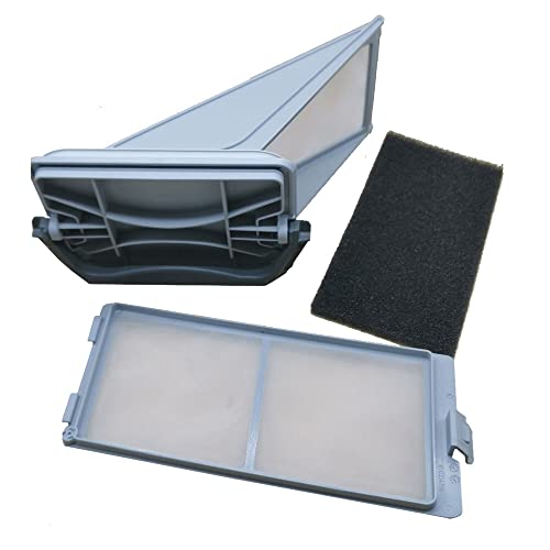 Jcspares® - Filtro Hx Meccanico Cassetto Pelucchi Lanugine Completo Filtro Poliuretano Nero Lavasciuga Asciugatrice Compatibile Con Whirlpool Bauknech