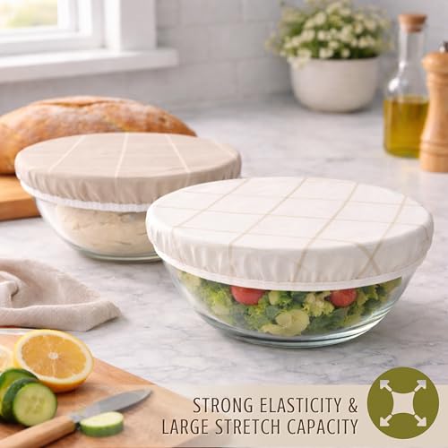 Nectar & Nest Reusable Bowl Covers for Bread Proofing - Beeswax Bowl Covers Reusable, 100% Organic Cotton, Elastic Cover for Sourdough, Dough Proofing and Food Storage, Compostable by Nectar & Nest - Image 8