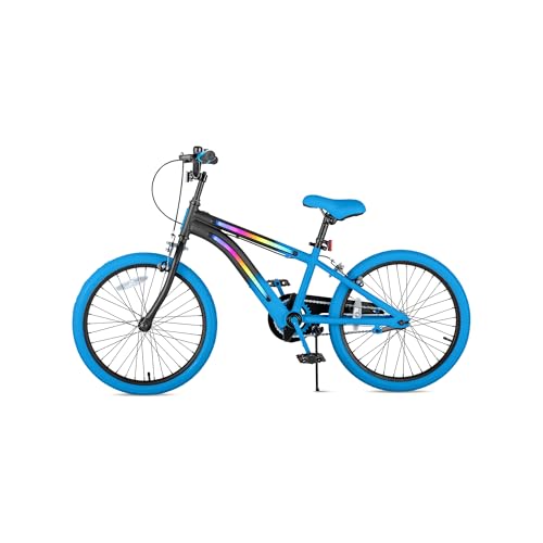 Jetson Light Rider Kids’ Light-up Unisex Bike, LED Light-up Frame, 3 Different Light Modes, Adjustable Seat Height, 20' Rubber Tires, Blue, JLRX20-OBL