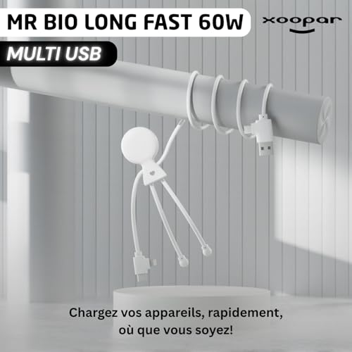 Câble multi USB 3 en 1 Xoopar Mr Bio Long Blanc 1,20 m
