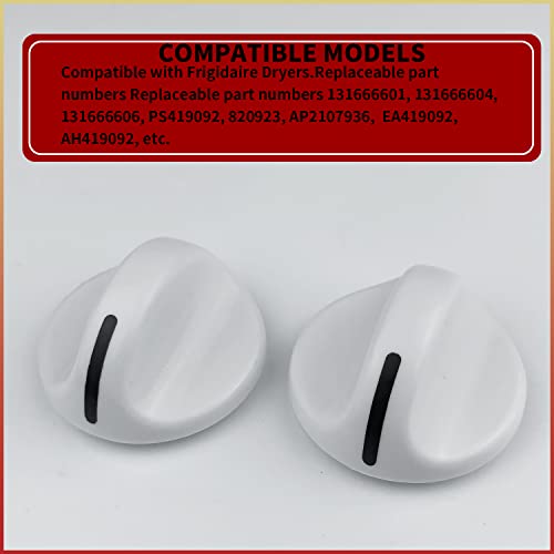 131965300 Dryer Timer Rotary Knob Replacement Part - 2 Pack Compatible With Frigidaire Electrolux Dryers Selector Knob Replaces For 131666601 131666606 Ap2107936 131666604 Ps419092 #TOP3