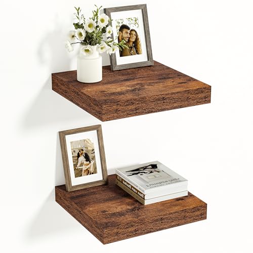 Vivelove 12" Deep Floating Shelves for Wall, [Wood Grain Texture]