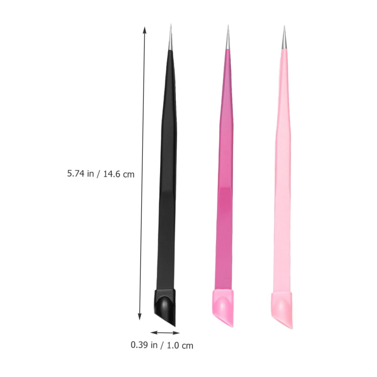VICASKY 4 Set Pinzette Doppiper Nail Art Inossidabile Con Pressionper Adesivi Per Donne Design Versatile Per Unghie 3 Pezzi*4