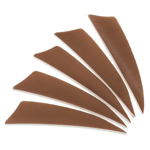 PATIKIL Arrows Vanes 50 Pack 3 Inch Arrow Turkey Feather Fletch Left Wing Fletching Brown for DIY Target Shooting