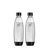 sodastream 0,8L BPA-freie FUSE Kunststoffflasche schwarz | Spülmaschinengeeignet | Kompatibel mit DUO, E-DUO, Terra, uvm. | 2er-Pack