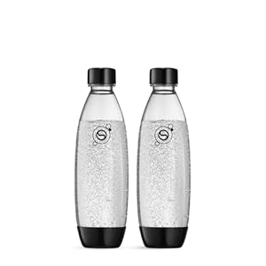 sodastream 0, 8L BPA-freie FUSE Kunststoffflasche schwarz | Spülmaschinengeeignet | Kompatibel mit DUO, E-DUO, Terra, uvm. | 2er-Pack