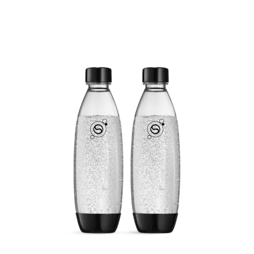 sodastream 0,8L BPA-freie FUSE Kunststoffflasche schwarz | Spülmaschinengeeignet | Kompatibel mit DUO, E-DUO, Terra, uvm. | 2er-Pack