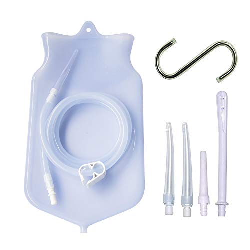 Enema Bag Kit for Colon Cleansing, 2 Quart Open Top Enema Bag with Silicone Hose - Reusable Home Coffee & Water Colon Cleansing/Detox Enemas, Douche